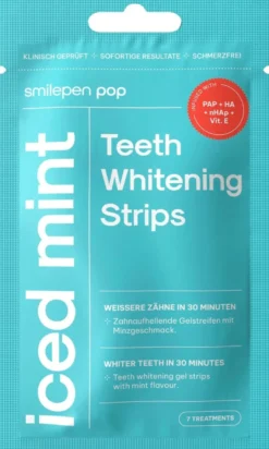 Pop Teeth Whitening Strips - Iced Mint -hampaiden valkaisuliuskat