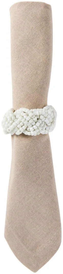 Portolino Living Beads serviettirengas 4 kpl valkoinen