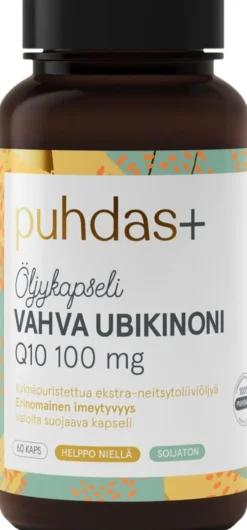 Puhdas+ Vahva Ubikinoni Q10 100 mg Öljykapseli 60 kaps