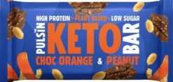 Pulsin Appelsiinisuklaa & maapähkinä keto-proteiinipatukka 50g