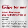 Recipe for Men Instant Recharge Ultra Hydrating Face Gel -geelimäinen kosteusvoide 75 ml
