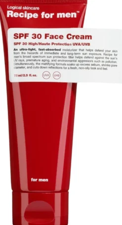 Recipe for Men SPF 30 Facial Moisturizer kosteusvoide 75 ml