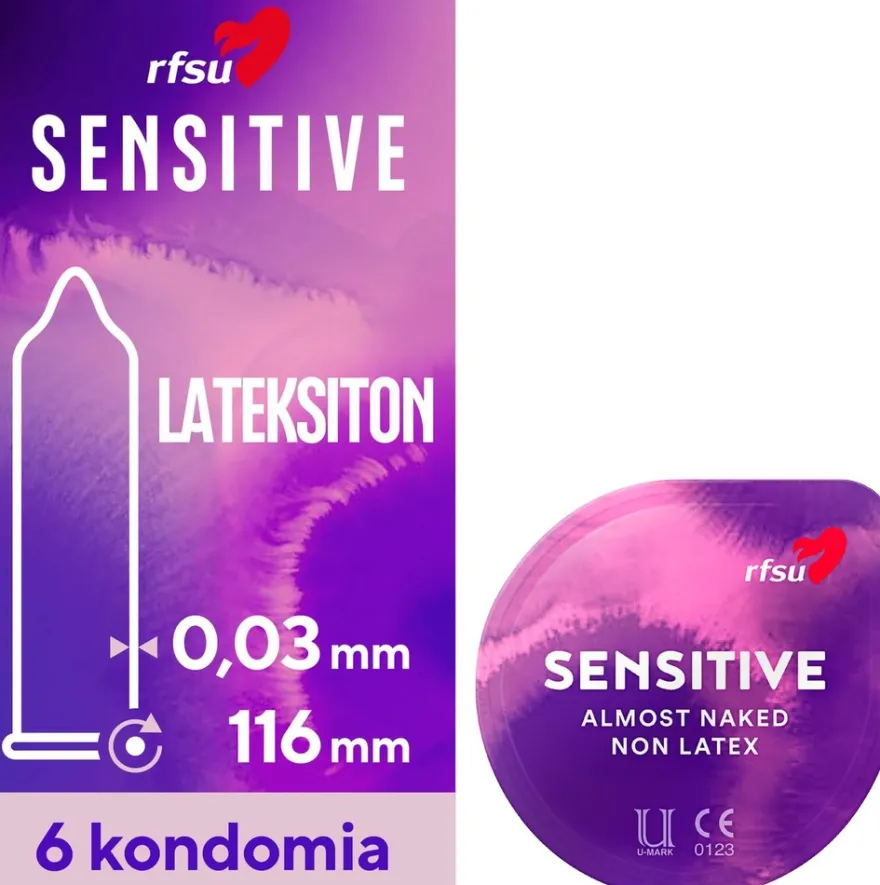 RFSU So Sensitive 6kpl superohut kehon lämpöä välittävä lateksiton kondomi