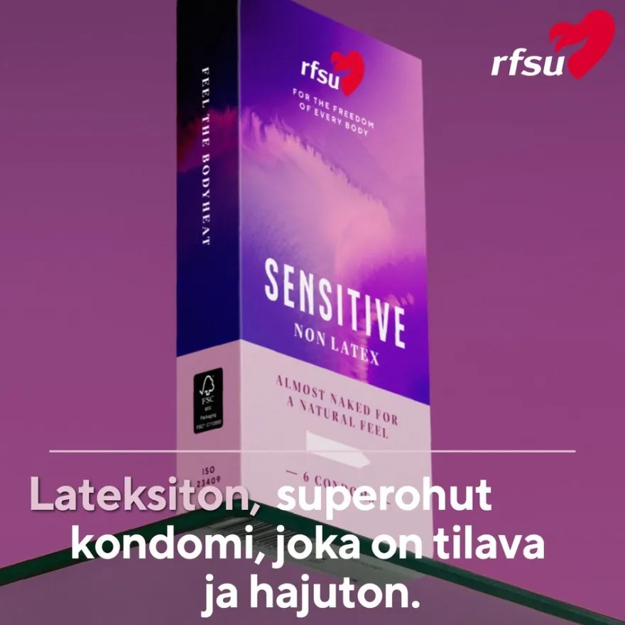 RFSU So Sensitive 6kpl superohut kehon lämpöä välittävä lateksiton kondomi