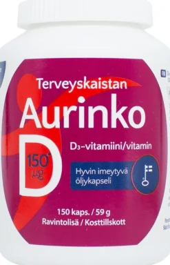 Terveyskaista Aurinko D 150 µg 150 kaps.