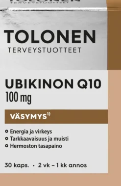 Tolonen Ubikinon Q10 100mg +B-vitamiinit 30kaps