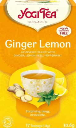 Yogi Tea Luomu Ginger Lemon Yrtti-mauste-hedelmätee Ayurvedinen 17x1,8g